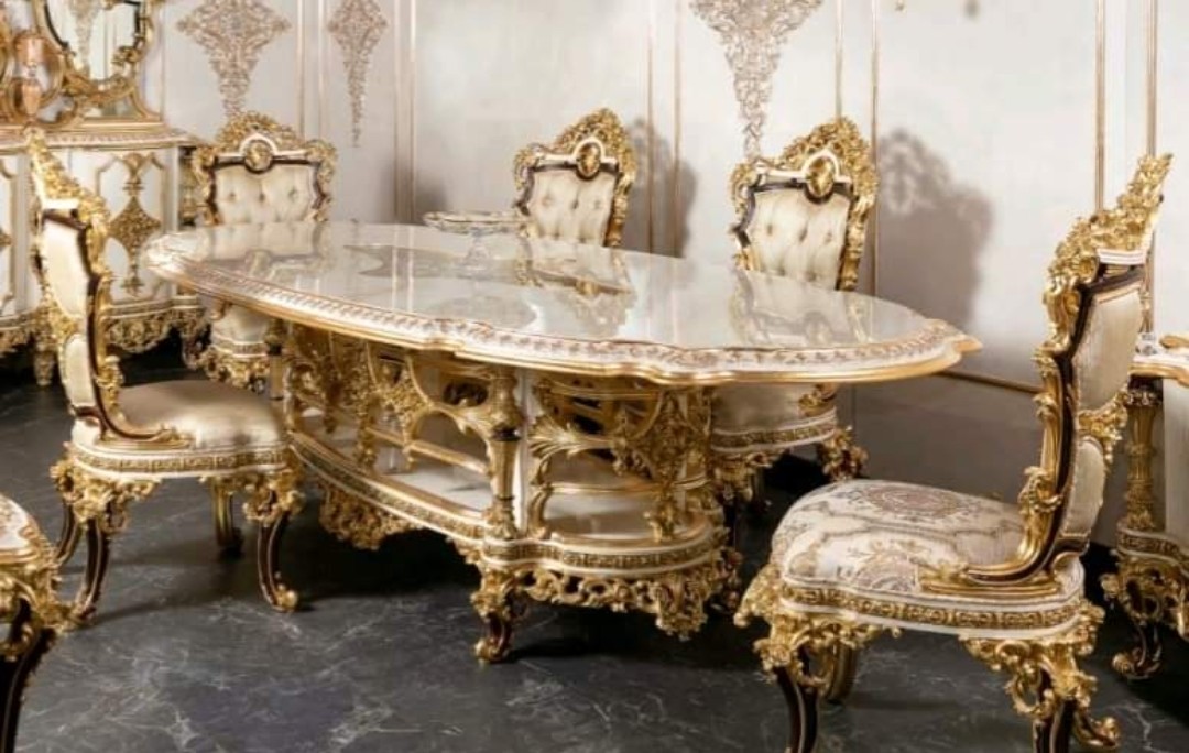 Stół + 6 krzeseł Palazzo Gold